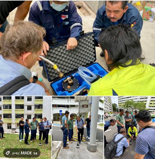 Singapour detection reseau canalisation gaz enterre