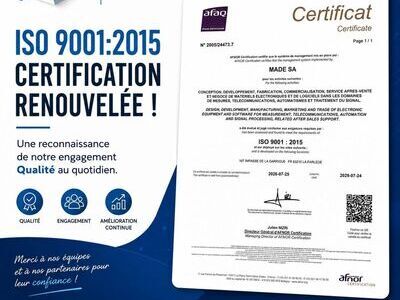 Made renouvelle sa certification ISO 9001: 2015